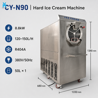 Machine à glace artisanale industrielle CY-N90, congélateur à glace en vrac R404A, cylindre de 50L, machine à glace italienne 220V/50Hz