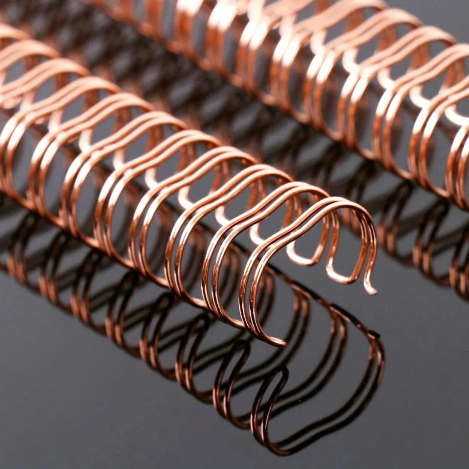 Popüler renk altın Metal Spiral bobin gül altın bobin spiral ikiz halka tel o çift döngü bağlama tel