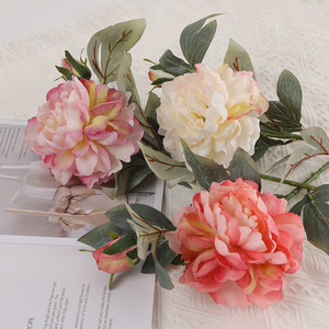 Fiore di Peonia Mei Mei 2 Stile Europeo-Americano, Decorazione per la Casa, Fiore da Palazzo, per Fotografia Matrimoniale, Tessitura Cinese Pan - Product Image 2