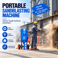 Machine de sablage à pression portable, commande pneumatique, pot de sablage mobile pour l'élimination de la rouille et de la peinture en extérieur, nettoyage de surface