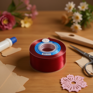 ริบบิ้นผ้าซาติน Ilan ขนาด 3.8 ซม. x 25 หลา สีเบอร์กันดี สำหรับงานประดิษฐ์และตกแต่ง - Product Image 3