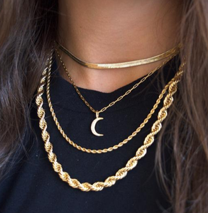 Venta al por mayor personalizado 2mm 3mm 4mm 5mm Acero inoxidable 14K 18K oro vermeil plateado cuerda cadena collar a granel cuerda trenzada cadena de oro - Product Image 5