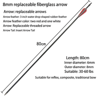 Flèche de tir à l'arc en fibre de verre 31 pouces pour arcs classiques de chasse et arcs composites