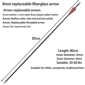 Mũi tên sợi thủy tinh 31 inch dùng cho săn bắn, cung recurve và cung composite - Product Image 2