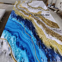 Vente en gros de décoration d'hôtel, nouveau panneau de plafond en plastique acrylique marbre UV 3mm, panneau de revêtement mural en PVC translucide 3D