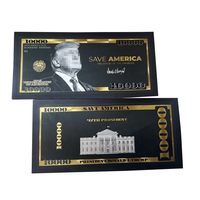 Billete de dólar de lámina de oro con todo el diseño de moneda de dólar de lámina