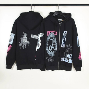 Marque de mode américaine personnalisée Travis Scott Zipper Cardigan à capuche pour hommes et couples Ins automne hiver polaire veste à capuche - Product Image 2