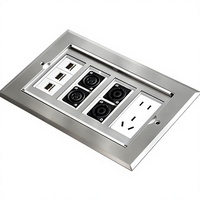 Boîtier de surface encastré en acier inoxydable à double porte, 12 prises, 5 ports réseau, FP1-230