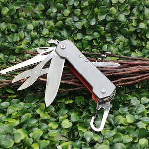 Couteau multifonction rose Mandarin <span class=keywords><strong>Duck</strong></span> avec manche en aluminium, lame en acier inoxydable, mousqueton et tire-bouchon pour activités de plein air - Product Image 6