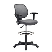 Tabouret de bar moderne en tissu, chaise de dessin technique réglable en hauteur avec siège pivotant pour la maison, le bar, le bureau, la salle à manger, l'atelier, l'école et l'usage commercial