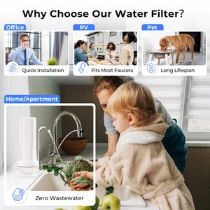 Meilleur prix pour un purificateur d'eau à filtre à charbon actif pour comptoir, filtre à eau pour robinet de cuisine, eau purifiée - Product Image 3