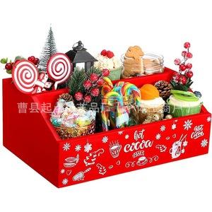 Wooden <b>Christmas</b> Storage <b>Box</b> Square Multi Functional Dessert Tray For Holiday Decoration - Product Image 5