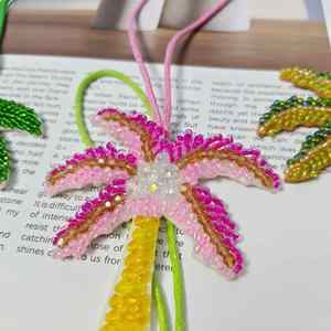 Palm Tree Handbags Pearl Beaded Luggage Tag Personalized Keychain Car Mirror <b>Charm</b> for Gifts - Product Image 4