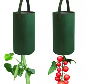 Feltro Pendurado Tomate Crescer Saco De Cabeça Para Baixo Plantador Morango Vegetal Flor Planta Crescer Sacos Jardim Planta Pote