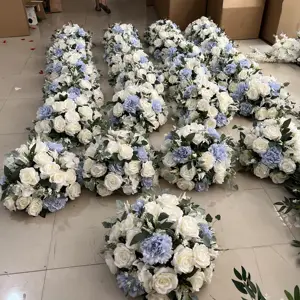 Hochzeits-und Event dekoration 40cm Größe Künstliche handgemachte blaue Blumen arrangement Herzstück Blumen ball