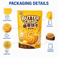 Emballages personnalisés pour biscuits au beurre, sachets refermables imprimés numériquement pour biscuits, gâteaux, en-cas, emballages alimentaires