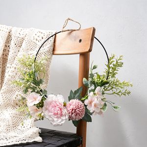 Mur de fleurs artificielles semi-circulaire CallaFloral, roses et camélias suspendus, décoration de mariage, en tissu sur treillis métallique en plastique - Product Image 2