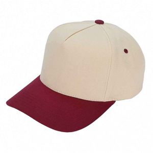 Gorra de Béisbol de Lona con Visera Curva y Parche Bordado con Logotipo Personalizado OEM, 5 Gorras Snapback Sin Estructura Unisex de Dos Tonos de Color Común - Product Image 4