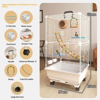 Cage à oiseaux en acier pour perroquets et canaris, facile à assembler, pour l'élevage des oiseaux