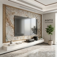 Armoire murale de chambre à coucher avec cadre en verre, rangement multimédia flottant pour téléviseur, miroir et éclairage, écologique