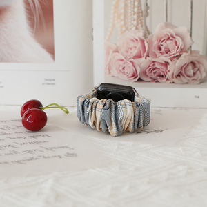 Cinturino elastico Scrunchie in tessuto stampato modello moda per cinturino di ricambio <span class=keywords><strong>Apple</strong></span> <span class=keywords><strong>Watch</strong></span> 38mm 40mm 42mm <span class=keywords><strong>44mm</strong></span> - Product Image 3