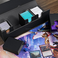 Boîte de rangement pour cartes avec plateau à dés pour Yugioh, étui 5-en-1 pour 400+ cartes Magic TCG CCG Sports à double pochette