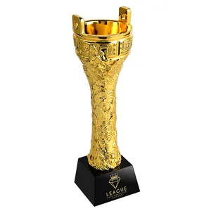黑色水晶底座金色三脚架形奖杯-著名的杰出和成就纪念奖