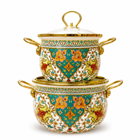 Marmite à soupe en émail écologique de style marocain en forme de pomme, 20/22/24 cm, à double anse, pour cuisinière à gaz et à induction