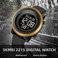 Montre numérique ronde SKMEI 2215, étanche 5 BAR, affichage LED, montre de sport