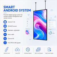 32 43 49 55 65 75 Inch Ceiling Mount Digital Menu Board 2500 Nits Commercial LCD Advertising Screen with Android 11