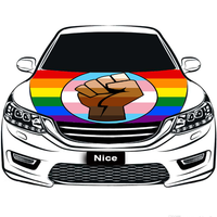 Housse de capot de voiture personnalisée QPOC Gay Rainbow, accessoire polyvalent durable pour les salons automobiles en extérieur et protection anti-poussière de base pour véhicule