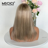 Perruque Lace Frontale 13x6 en Cheveux Humains Brésiliens, Lisse, Couleur Blonde Mèches, Ligne de Cheveux Invisible, Couleur Personnalisée, 100% Cheveux Humains