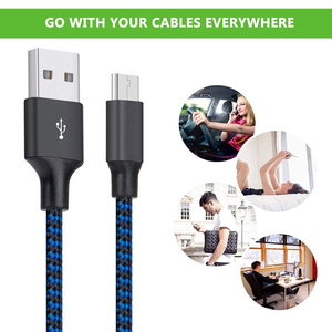 Micro <b>USB</b> <b>Cable</b>, Android Charger <b>Cable</b> Long Nylon Braided Sync and Fast Charging Cord Compatible with Samsung Galaxy S7 S6 Edge - Product Image 2