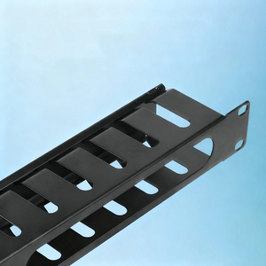 Organizador de Cables Metálico Horizontal de 19 Pulgadas para Montaje en Rack, 1u, 12 Ranuras, con Cubierta para Gabinete de Servidor - Product Image 2