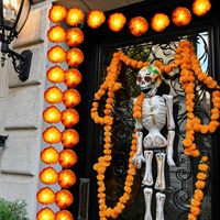 Nouvelles guirlandes lumineuses LED Dahlia du Mexique à piles, lumières décoratives d'Halloween, éclairage de fête