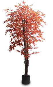 Bonsaï artificiel d'érable rouge <span class=keywords><strong>en</strong></span> <span class=keywords><strong>pot</strong></span>, feuilles réalistes à cinq branches, faux érable japonais pour la décoration de la maison et <span class=keywords><strong>du</strong></span> bureau - Product Image 2