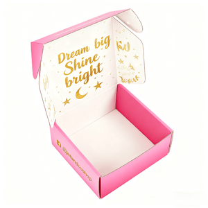 Boîtes en carton ondulé personnalisées, boîte en carton rose imprimée, estampage à chaud, logo personnalisé, emballage cadeau pour cosmétiques, e-commerce, en gros, OEM, ODM - Product Image 2