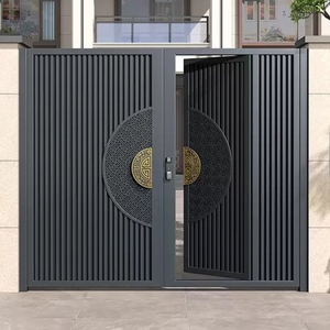 Barrière d'entrée de luxe en métal pour jardin, 4*<span class=keywords><strong>3m</strong></span>, en aluminium, motif floral, double <span class=keywords><strong>portail</strong></span> <span class=keywords><strong>battant</strong></span> avec serrure intelligente - Product Image 5