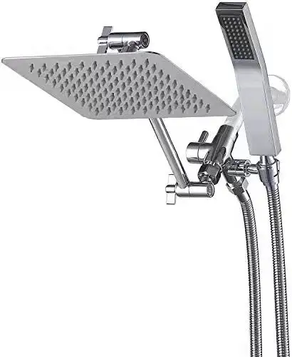 High Pressure Stainless Steel Rain Shower Head with Extension Arm & Angle Adjustable for Height
