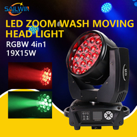 Sailwin Aura Marc Stage Lighting19X15W 4IN1 RGBW ZOOM LED tête mobile lavage lumière Lyre faisceau lavage pour Disco événement Concert