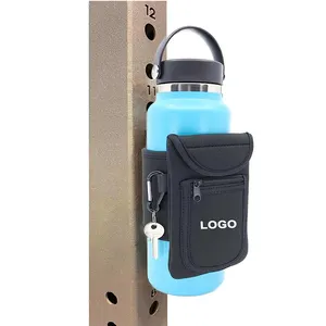 BSCI factory Custom walking running water bottle holder workout cell phone holder gym water bottle pouch magnetic bag gym
