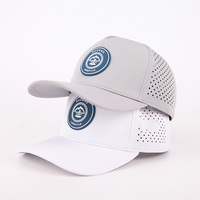 Patch en caoutchouc personnalisé à 5 panneaux perforé au laser Casquette de baseball perforée Casquette de sport imperméable Casquette de camionneur Casquettes de baseball