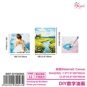 Acrílico DIY Kit de pintura al óleo moderno clásico hogar niños enmarcado Animal Anime escenas paisaje impresionista incluye pinceles - Product Image 1