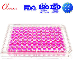Nessun laboratorio trattato fornisce 96 piastra di coltura cellulare con coperchio ben trasparente Sterile a 96 fori micropiastra di plastica per colture cellulari - Product Image 2
