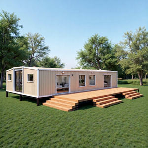 Cabane de glamping moderne extensible de 30 pieds avec toit incliné, grande véranda, <span class=keywords><strong>location</strong></span> de luxe, salle de bain, cuisine, bureau préfabriqué étanche - Product Image 4