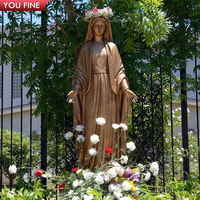 YOUFINE personnalisé église en plein air religieux catholique classique grandeur nature Bronze vierge Statue Notre-Dame de Marie Sculpture
