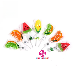 Proveedor al por mayor sabor a fruta maíz sandía naranja forma piruleta caramelo duro colorido dulce bombón - Product Image 4