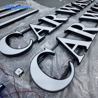 Enseigne LED 3D Front Lit pour Station-Service, Éclairage Architectural IP67 Étanche et Résistant au Vent, Lettres 3D Face Lit