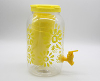 Distributeur de boissons en plastique PE transparent sans BPA avec couvercle, grande capacité portable pour les fêtes, jus glacé