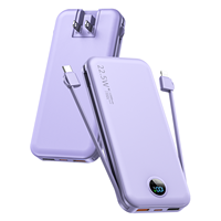 Chargeur portable USB-C à affichage numérique Li-Polymère grande capacité 10000 mAh avec logo OEM, charge rapide 22,5 W AC-02D